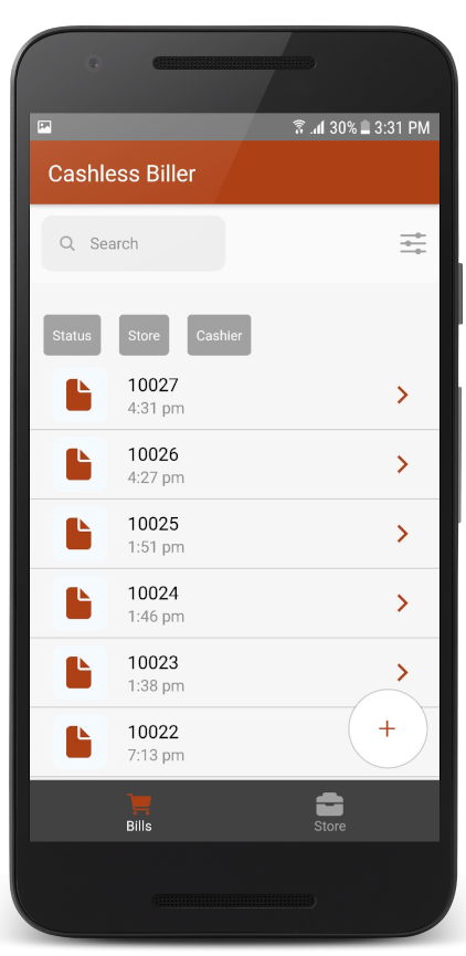 cashless app screenshot